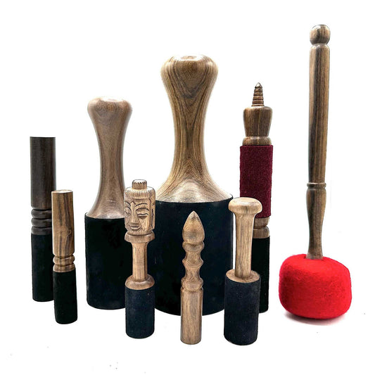 Wood Terminalia Gong Stick – Extra Large 30CM, mazo de gong de madera Terminalia con cabeza roja, accesorios de percusión