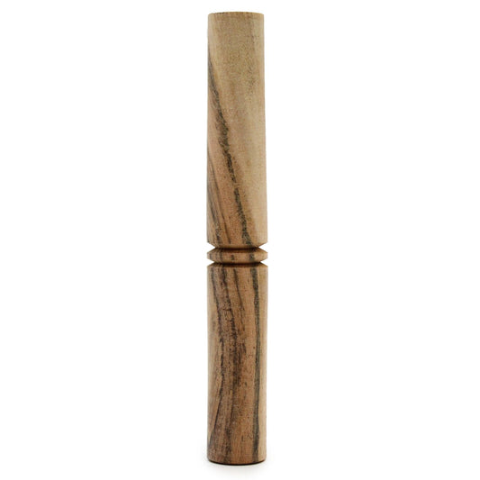 Alt Tag: Träklubba för klangskål – 19 CM, handgjord träklubba för tibetansk klangskål, naturlig finish och cylindrisk design