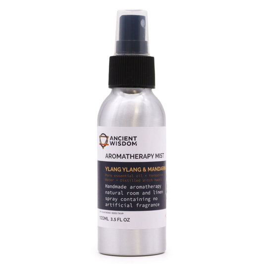 Alt Tag: Ylang Ylang & Mandarin Essential Oil Mist – 100ML aromatherapy mist spray bottle 100ml, natural room and linen spray