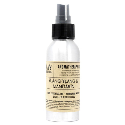 Ylang Ylang & Mandarins eteriska oljespray – aromaterapispray i 100 ml sprayflaska med svart pump