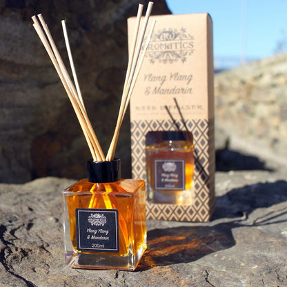 Basilikum- & Maychang-Aroma Reed-Diffuser mit ätherischen Ölen – 200ML Flaschen-Raumduft mit Duftstäbchen 200 ml mit Box, Duft aus ätherischen Ölen