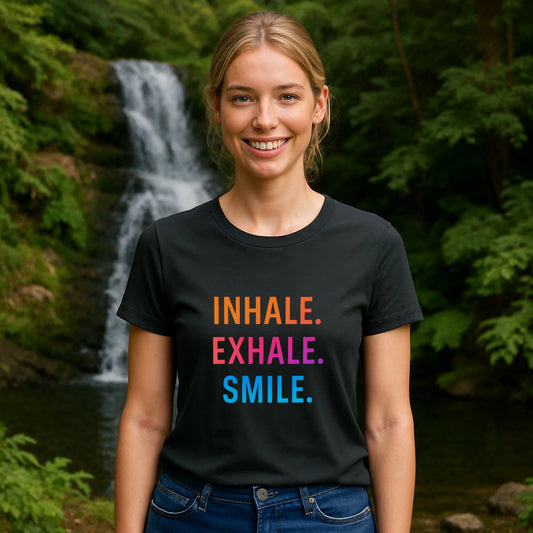 Inhale Exhale Smile Organic Cotton Mindfulness T-Shirt